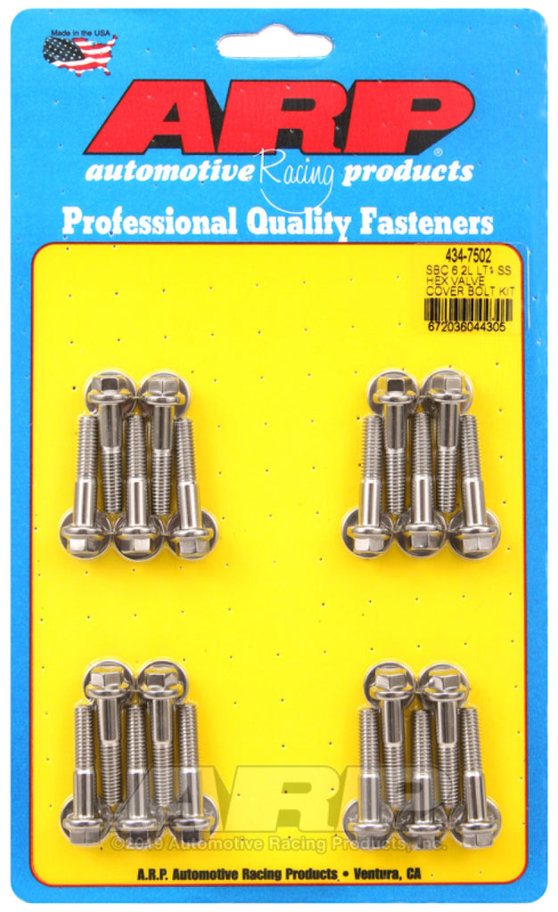 ARP Chevy LT1 6.2L Kit de pernos hexagonales de acero inoxidable para tapa de válvula