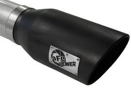 aFe Atlas Exhausts Sistema de escape de acero aluminizado con respaldo DPF de 5 pulgadas 2015 Ford Diesel V8 6.7L (td) Punta negra