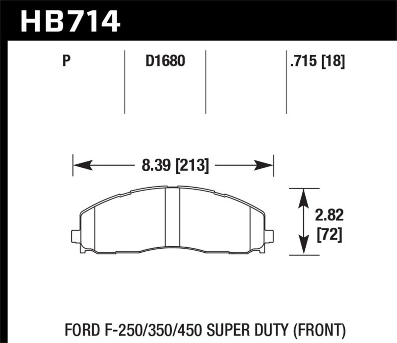 Pastillas de freno delanteras Hawk 2015 Ford F-250/350/450 Super Duty