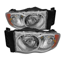 Cargar imagen en el visor de la galería, Xtune Dodge Ram 1500 02-05 Amber Crystal Headlights Chrome HD-JH-DR02-AM-C