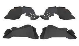 Fishbone Offroad 07-18 Jeep JK Wrangler Guardabarros interiores delanteros/traseros -Aluminio - Blk Pwdrcoat (Juego de 4)