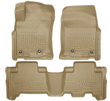 Cargar imagen en el visor de la galería, Husky Liners 2013 Toyota 4Runner WeatherBeater Tan Front &amp; 2nd Seat Floor Liners
