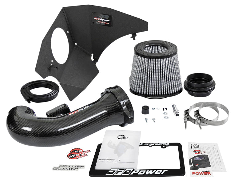 aFe 19-21 GM Trucks 5.3L/6.2L Track Series Sistema de admisión de aire frío de fibra de carbono con filtros Pro Dry S
