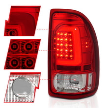 Cargar imagen en el visor de la galería, ANZO 1997-2004 Dodge Dakota luces traseras LED con carcasa cromada, par de lentes rojas