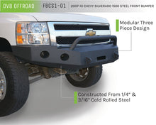 Cargar imagen en el visor de la galería, Parachoques delantero DV8 Offroad 07-13 Chevrolet Silverado 1500 - Recubrimiento en polvo negro