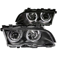 Cargar imagen en el visor de la galería, ANZO 1999-2001 BMW Serie 3 E46 Faros delanteros con proyector con halo negro