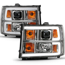 Cargar imagen en el visor de la galería, ANZO 2007-2013 Gmc Sierra 1500 Proyector Faro estilo tablón cromado con lente transparente ámbar