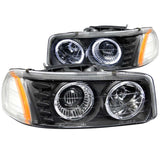 ANZO 1999-2006 Gmc Sierra 1500 Faros delanteros con proyector con halo negro