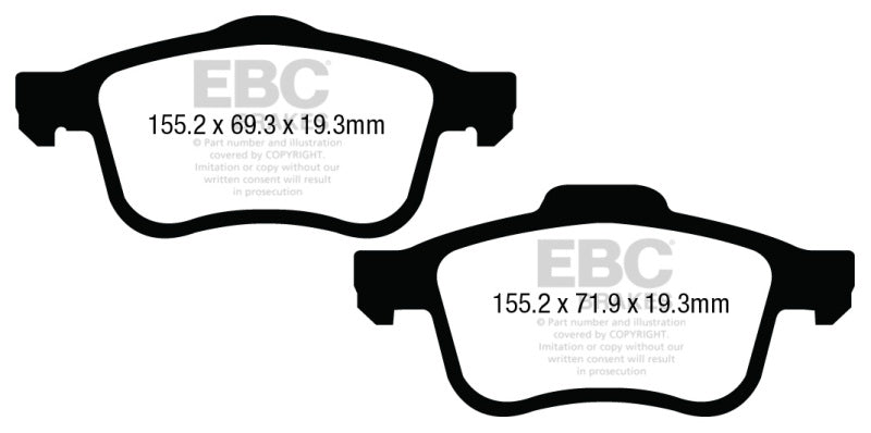 Pastillas de freno delanteras EBC 13+ Fiat 500L 1.4 Turbo Greenstuff
