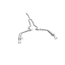 Cargar imagen en el visor de la galería, MagnaFlow Cat-Back 15-16 Ford Mustang 2.3L L4 Competition SS 3 pulgadas, parte trasera doble dividida, puntas negras de 4.5 pulgadas