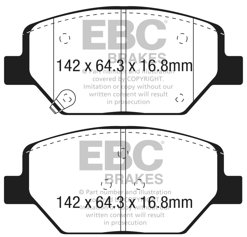 EBC 2018+ Chevrolet Equinox 1.5L Turbo (J17) Pastillas de freno delanteras Yellowstuff