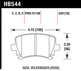 Pastillas de freno traseras Hawk 06 Audi A6 Quattro Avant / 06-09 A6 Quattro HP+