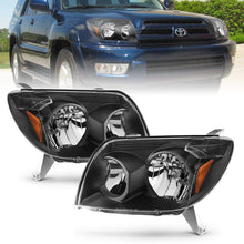 Cargar imagen en el visor de la galería, ANZO 2003-2005 Toyota 4Runner Faros delanteros de cristal, color negro