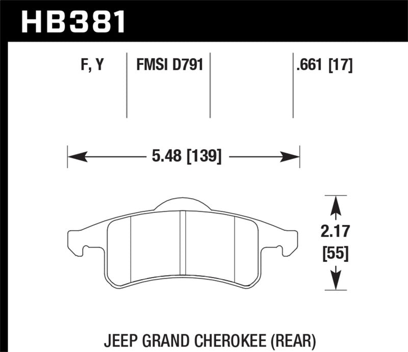 Pastillas de freno traseras Hawk 99-04 Jeep Grand Cherokee LTS Street