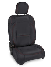 Cargar imagen en el visor de la galería, PRP 2018+ Jeep Wrangler JLU/4 Door/Gladiator/Rubicon Front Seat Cover (Pair) -Black w/ Red Stitching