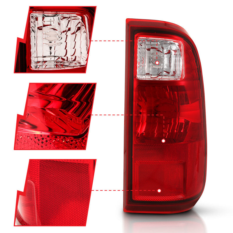 ANZO 2008-2016 Ford F-250 luz trasera roja/lente transparente (reemplazo OE)