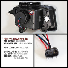 Cargar imagen en el visor de la galería, Spyder Chevy Camaro 10-13 Projector Headlights Dual Halo LED Halo Blk High/ PRO-YD-CCAM2010-HL-BK
