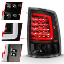 Cargar imagen en el visor de la galería, ANZO 2009-2018 Dodge Ram 1500 LED luz trasera estilo tablón negro con lente transparente