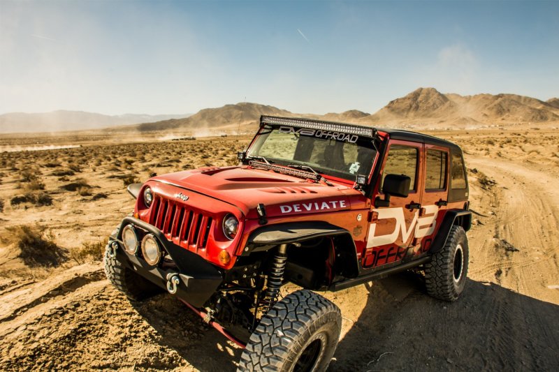 DV8 Offroad 07-18 Jeep Wrangler JK Guardabarros delanteros y traseros de tubo plano