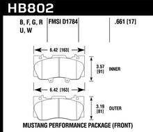 Cargar imagen en el visor de la galería, Pastillas de freno delanteras Hawk 15-17 Ford Mustang GT DTC-70 Race