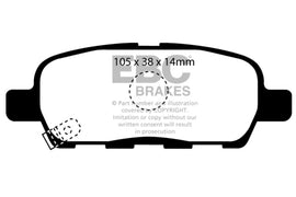EBC 08-13 Infiniti EX35 3.5 Pastillas de freno traseras Yellowstuff