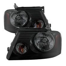 Cargar imagen en el visor de la galería, Xtune Ford F150 04-08 Amber Crystal Headlights Black Smoked HD-JH-FF15004-AM-BSM
