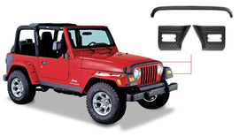 Bushwacker 97-06 Jeep Wrangler Trail Armor Hood Protector de piedra y 2 esquinas delanteras - Negro