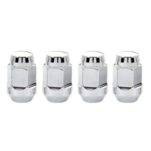Cargar imagen en el visor de la galería, McGard Hex Lug Nut (Cone Seat Bulge Style) M12X1.5 / 3/4 Hex / 1.45in. Length (4-Pack) - Chrome