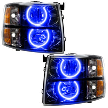 Cargar imagen en el visor de la galería, Oracle Lighting 07-13 Chevrolet Silverado Assembled Halo Headlights Round Style -Blue SEE WARRANTY
