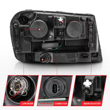 Cargar imagen en el visor de la galería, ANZO 2006-2009 Chevrolet Trailblazer Proyector Faros delanteros con diseño estilo tablón negro con ámbar