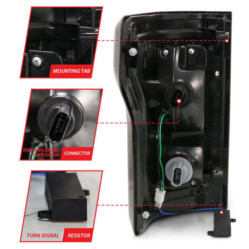 ANZO 2015-2017 Ford F-150 luces traseras LED negras