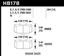 Cargar imagen en el visor de la galería, Hawk 2/1989-1996 Nissan 300ZX Base (Excl. Turbo) HPS 5.0 Pastillas de freno delanteras
