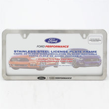 Cargar imagen en el visor de la galería, Marco para matrícula Ford Racing Slim - Acero inoxidable cepillado
