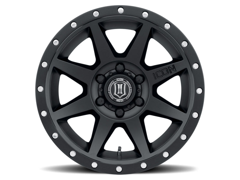 ICON Rebound 18x9 6x5.5 0mm Offset 5in BS 106.1mm Diámetro Rueda negra satinada