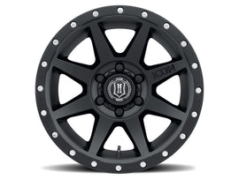 ICON Rebound 18x9 6x5.5 0mm Offset 5in BS 106.1mm Diámetro Rueda negra satinada