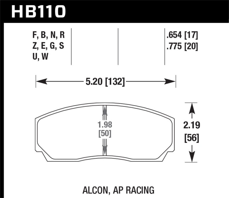 Pastillas de freno de carrera Hawk AP CP3307 / CP5040-5S4 / CP5200 (SC250) Caliper DTC-60