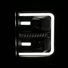 Cargar imagen en el visor de la galería, ANZO 2011-2016 Ford F250 Faros delanteros proyectores con estilo de tablón Switchback negro con ámbar