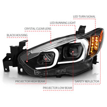Cargar imagen en el visor de la galería, ANZO 2014-2015 Mazda 6 Projector Headlights w/ Plank Style Design Black