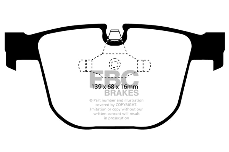 EBC 10-14 BMW X5 4.4 Twin Turbo (50) Pastillas de freno traseras Greenstuff