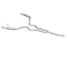 Cargar imagen en el visor de la galería, MagnaFlow Cat-Back 15-16 Ford Mustang 2.3L L4 Competition SS 3 pulgadas, parte trasera doble dividida, puntas negras de 4.5 pulgadas