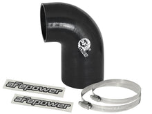 Cargar imagen en el visor de la galería, aFe Magnum FORCE CAI Univ. Kit de acoplamiento de silicona (ID de 3 pulg. a ID de 2,5 pulg.) 90 grados. Reductor de codo - Negro