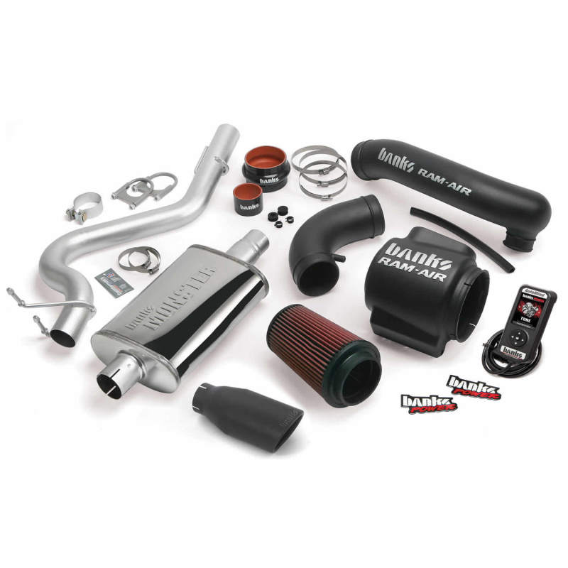 Banks Power 00-03 Jeep 4.0L Wrangler Stinger System - Escape único SS con punta negra