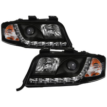 Load image into Gallery viewer, Spyder Audi A6 02-04 Projector Headlights Halogen Model Only - DRL Black PRO-YD-ADA601-DRL-BK
