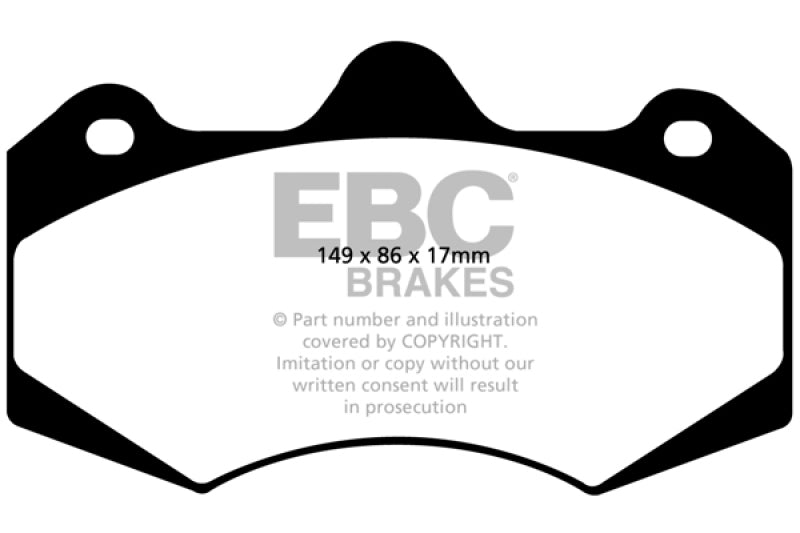EBC 05-08 Morgan Aero 8 4.4 Pastillas de freno delanteras Redstuff