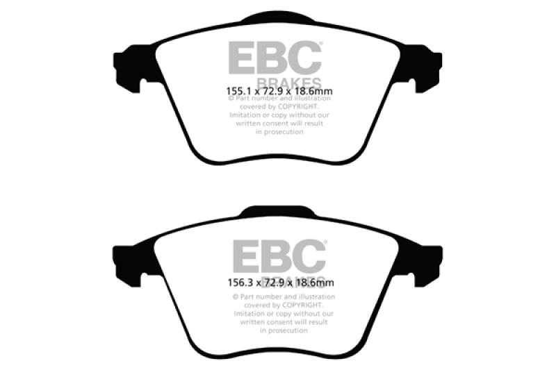 EBC 07-13 Mazda 3 2.3 Turbo Pastillas de freno delanteras Greenstuff