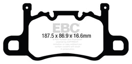 EBC 13-15 Porsche 911 (991) (solo rotor de hierro fundido) 3.8 GT3 Pastillas de freno traseras Yellowstuff