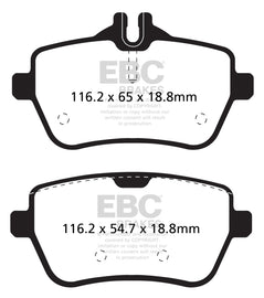 Pastillas de freno traseras EBC 14+ Mercedes-Benz S550 4.7 Twin Turbo Redstuff