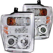 Cargar imagen en el visor de la galería, ANZO 2008-2010 Ford F-250 Faros delanteros con proyector con halo cromado (CCFL)