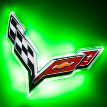 Cargar imagen en el visor de la galería, Oracle Corvette C7 Rear Illuminated Emblem - Green SEE WARRANTY