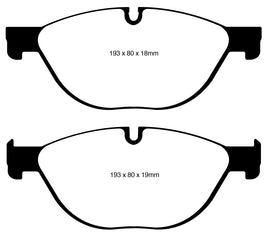 EBC 12-13 BMW 528 2.0 Turbo (F10) Pastillas de freno delanteras Greenstuff Performance